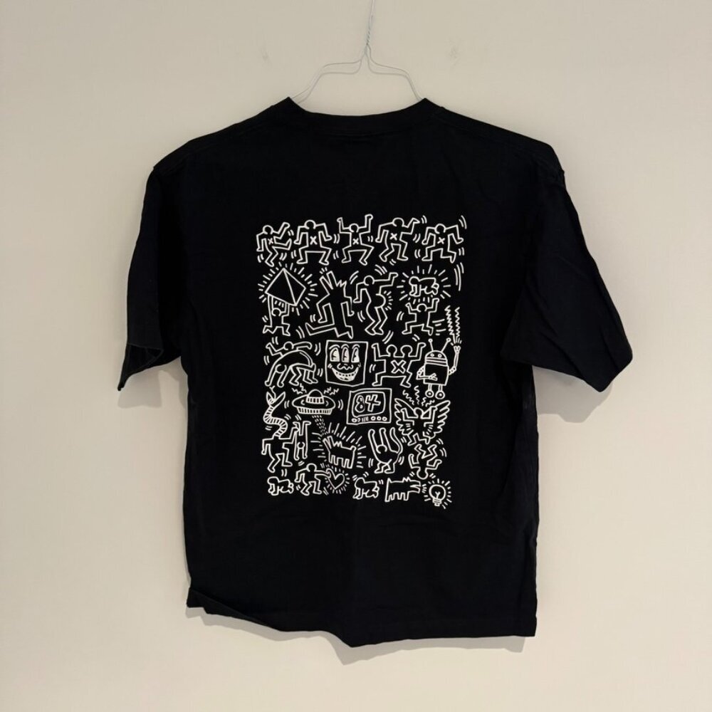 Uniqlo x Keith Haring Black Graphic Shirt Size Large Like New